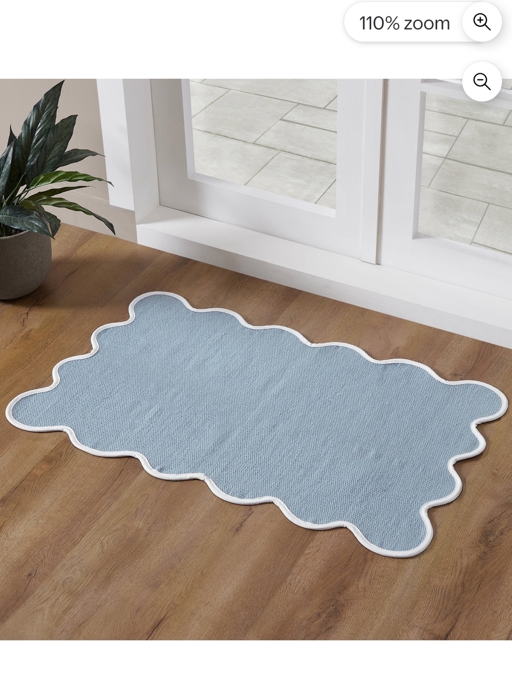 My Texas House Light   Blue Scalloped  Mat with White Trim